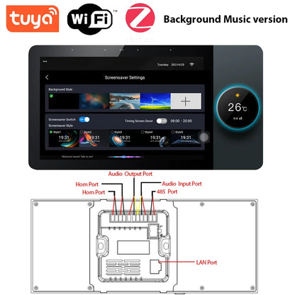 2026 Hot Sale 6 Inch Tuya Smart Home Central Control Touch Panel Knob Adjustment Intelligent Voice Control Tuya Zigbee Gateway
