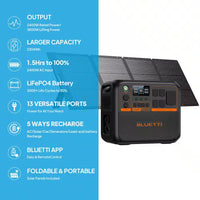 2400/3600-Watt Continuous Peak Output Power Station AC200PL Push Button Start Lifepo4 Battery Generator/200W Solar Panel
