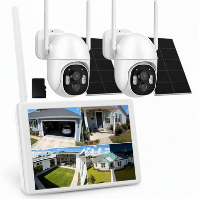 Lizhonto 4MP Solar Wireless Security Camera System – 2-Cam Kit