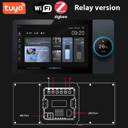 2026 Hot Sale 6 Inch Tuya Smart Home Central Control Touch Panel Knob Adjustment Intelligent Voice Control Tuya Zigbee Gateway