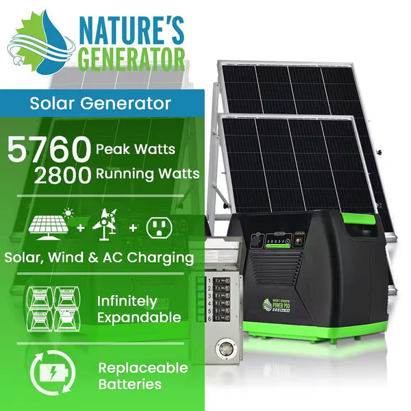 Nature's Generator Platinum 3600W Solar Generator System with 4 Panels