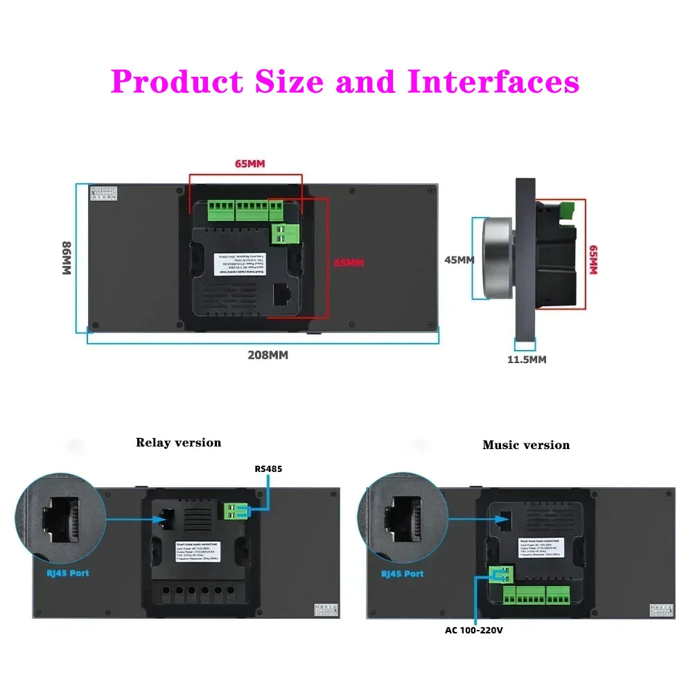 2026 Hot Sale 6 Inch Tuya Smart Home Central Control Touch Panel Knob Adjustment Intelligent Voice Control Tuya Zigbee Gateway